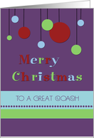 Merry Christmas Coach - Modern Decorations card