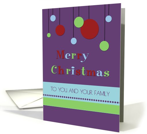 Merry Christmas Neighbor and Family Card - Modern Decorations card