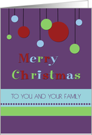 Merry Christmas Neighbor and Family Card - Modern Decorations card