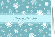 Happy Holidays Christmas Card - Teal Snow card