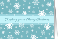 Merry Christmas for Secretary Card - Teal White Snow card