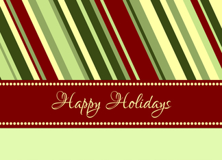 Happy Holidays Christmas Card - Festive Stripes card (971235)