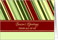 Season’s Greetings from All of Us Christmas Card - Festive Stripes card