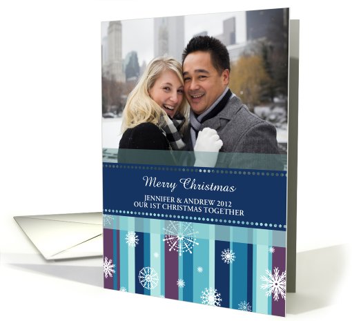 Couple's First Christmas Together Photo Card - Stripes and... (985013)
