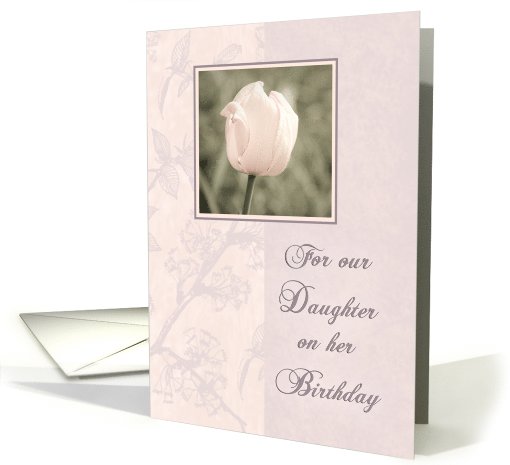 Happy Birthday Daughter- Pink Tulip card (995523)