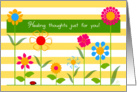 Healing Thoughts and Sunshine, Happy Stick Flowers in a Row card