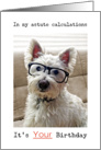 Westie’s Calculations, It’s Your Birthday card