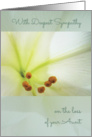 Deepest Sympathy, Comforting Memories of Aunt, White Lilly card