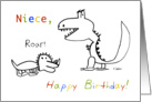 Happy Birthday! Whos The Greatest Niece, Kid Art, Dinosaurs card