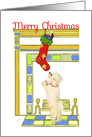 Merry Christmas, Bichon Frise and Christmas Stocking card