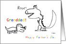 Happy Father’s Day, Granddad, Child drawing Dino creatures, Roar card