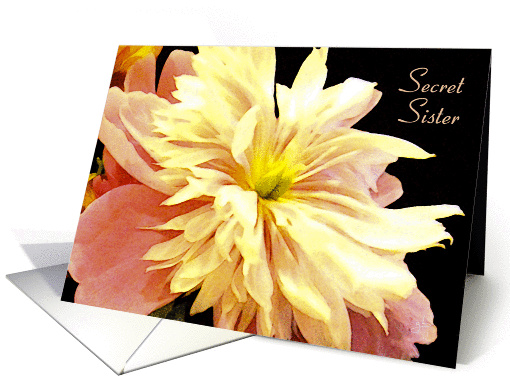 Secret Sister, Elegant Peony Flower, Blank card (1037175)