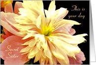 Secret Sister, Happy Birthday, Elegant Peony Flower card