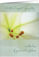 Deepest Sympathy, Comforting Memories of Neighbor, Easter Lilly card