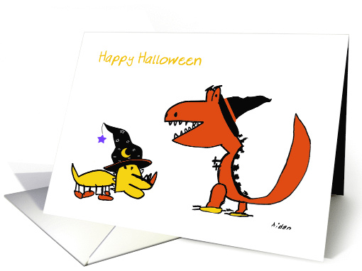 Happy Halloween, Child Art, Dino Creatures card (713781)