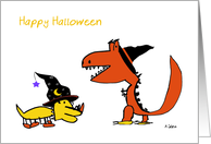 Happy Halloween, Child Art, Dino Creatures card