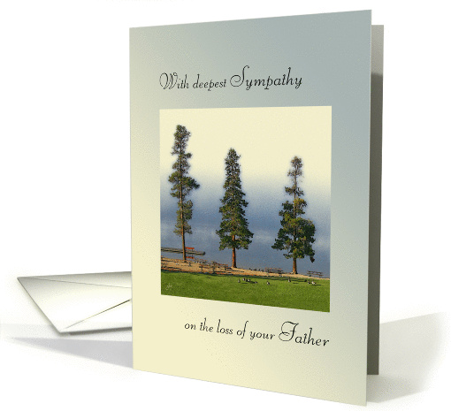 Deepest Sympathy, Loss of Father, Morning Mist Over Mountain Lake card