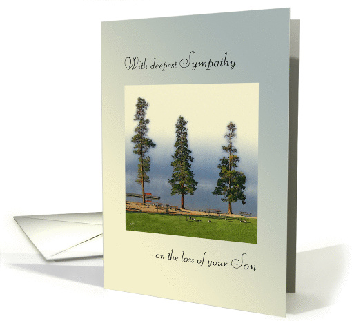 Deepest Sympathy, Loss of Son, Morning Mist Over Mountain Lake card