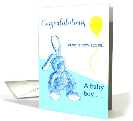Blue Bunny Welcoming the Baby Boy card (908982)