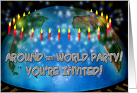 Around the World Party Invitation card