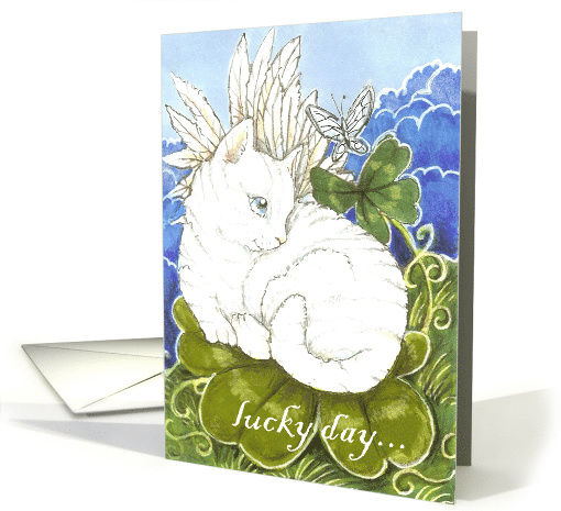 St.Patrick's Day-Catterfly-shamrock card (582011)