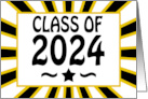 Class of 2024 Graduation Star With School Colors Blank Inside card