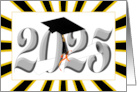Class of 2025 With Black and Gold School Colors Blank Inside card