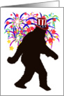 Fireworks Sasquatch with Red White & Blue Hat card