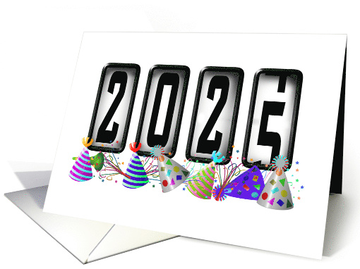 2025 New Years Odometer - Party Hats card (1313126)
