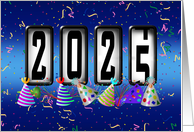 2025 New Years Odometer - Party Hats card