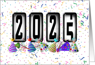 2025 New Years Odometer - Party Hats card