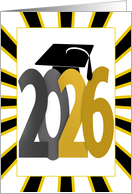 Congratulations Class of 2025 Graduation Silver and Gold Color card