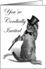Tap Dancing Cat with Top Hat Invitation card