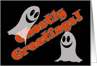 Cartoon Ghosts with Halloween Greetings card