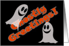 Cartoon Ghosts with Halloween Greetings card