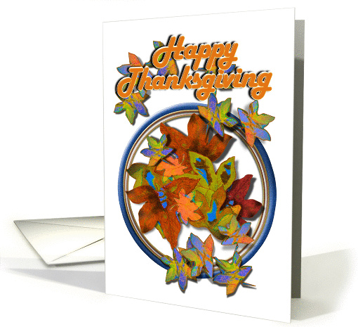 Happy Thanksgiving  with Fall Leaves card (706908)