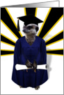 Congratulations, Meerkat with Graduation Cap, Gown and Diploma card