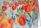 FIELD OF ORANGE TULIPS, Blank Note Card