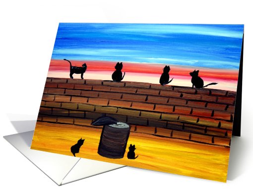 Cats on a wall card (444072)