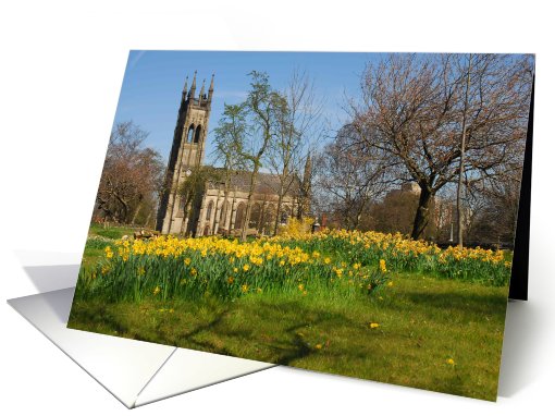 Church and Daffodils card (447331)