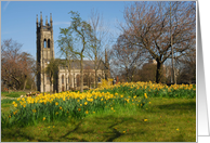 Church and Daffodils card