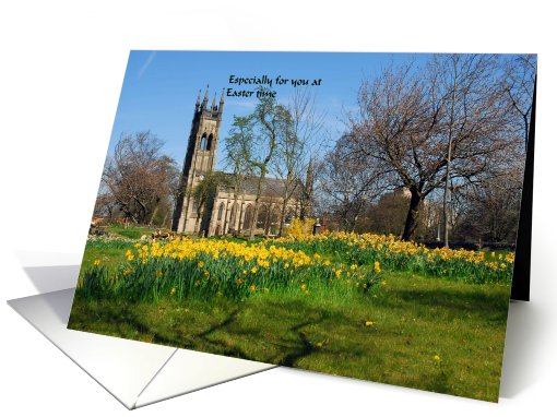 Church and Daffodils card (447334)