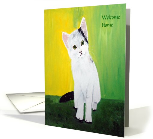 White Kitten Welcome Home card (447405)