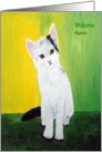 White Kitten Welcome Home card