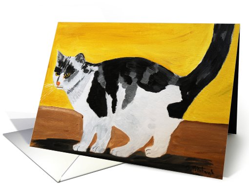 Black and White Cat card (452691)