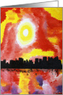 Manhatten Skyline and sunset in art card