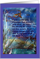 Magic blue vines woods card