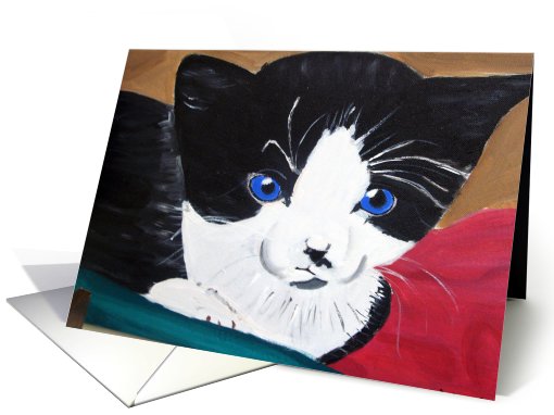 Cute face of a Kitten card (527447)