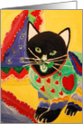 Folk Art Cat Card 