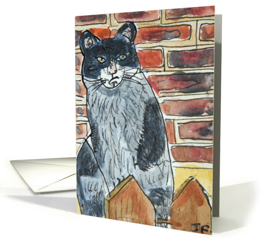 Cat Sat On A Fence card (928752)